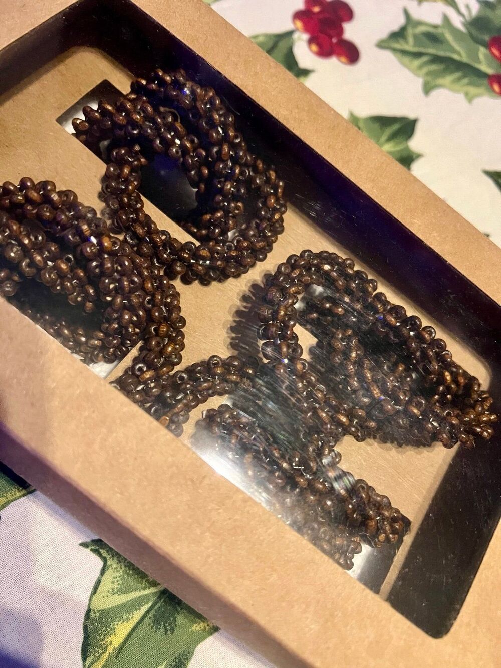 NWT Set of 4 Brown Beaded Napkin Rings